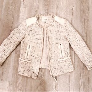 Joie Tweed Speckled Blazer Jacket Size XXS Cream